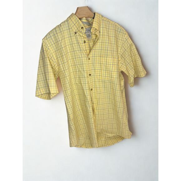 L.L. Bean 100% Cotton Yellow Button Up Size Medium - Picture 1 of 1